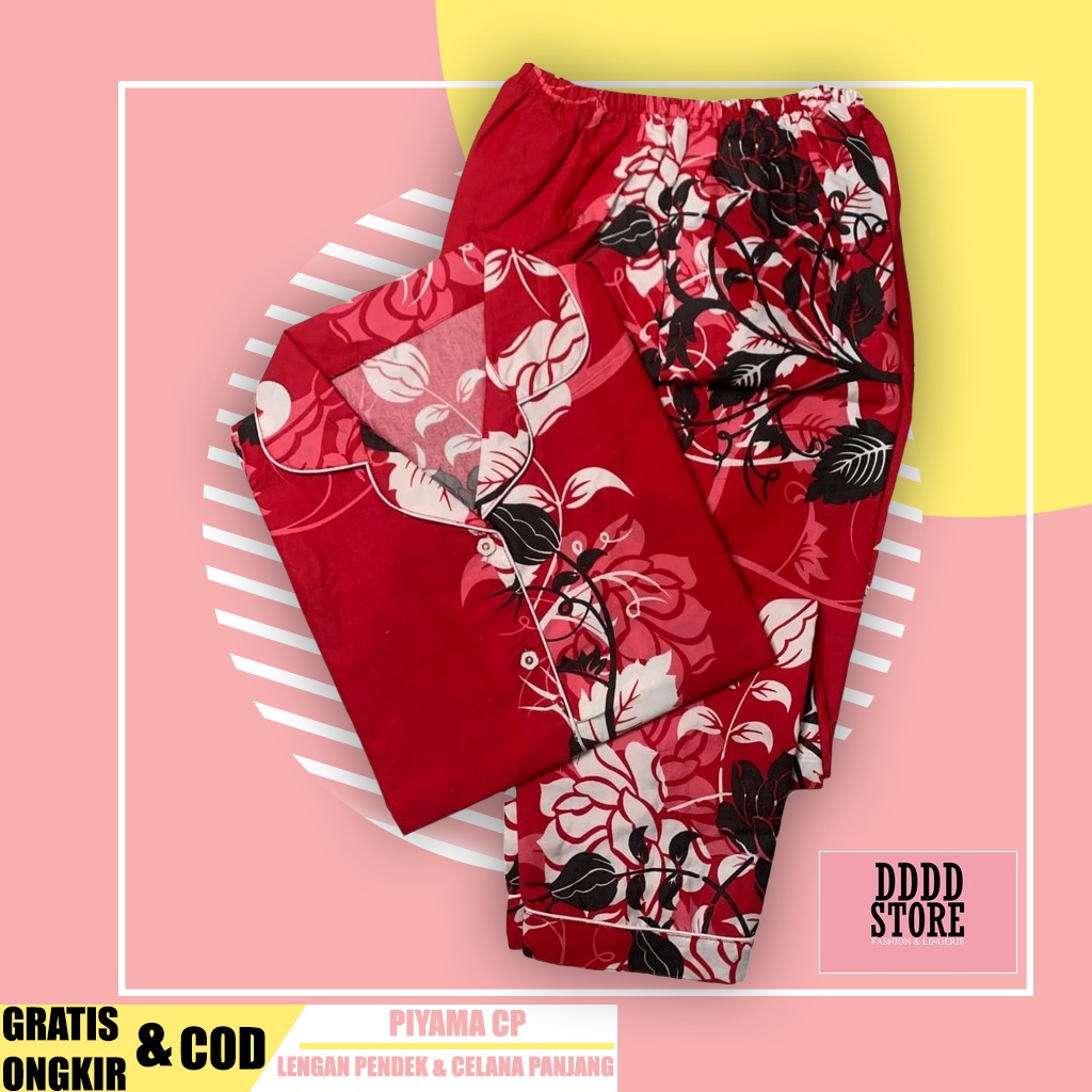 BAJU TIDUR WANITA/PIYAMA WANITA DEWASA KATUN MOTIF KOTAK ORIN CP