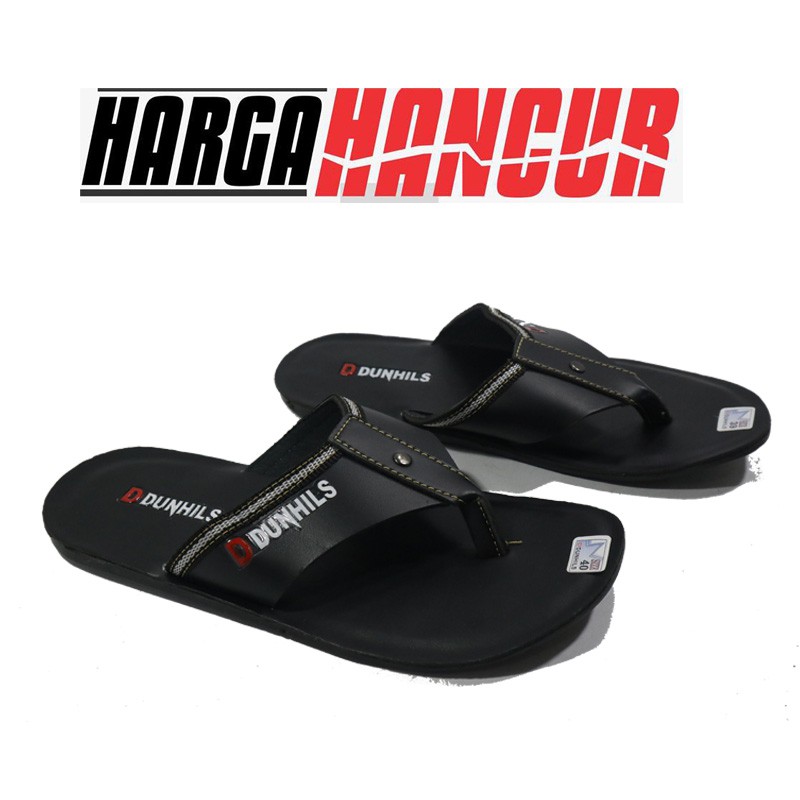 Sendal Sandal Pria Kulit Sepatu RM2 Hitam Sandal Japit Bukan FILA Alas Kaki Selop Murah Tebal