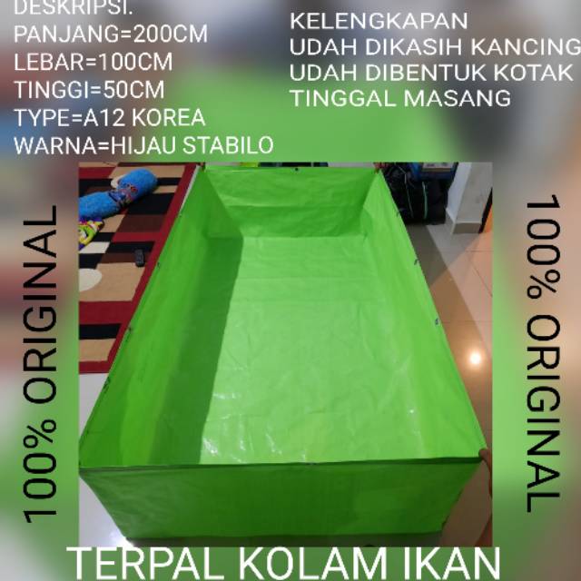Terpal kolam ikan (200x100x50) type a12 korea