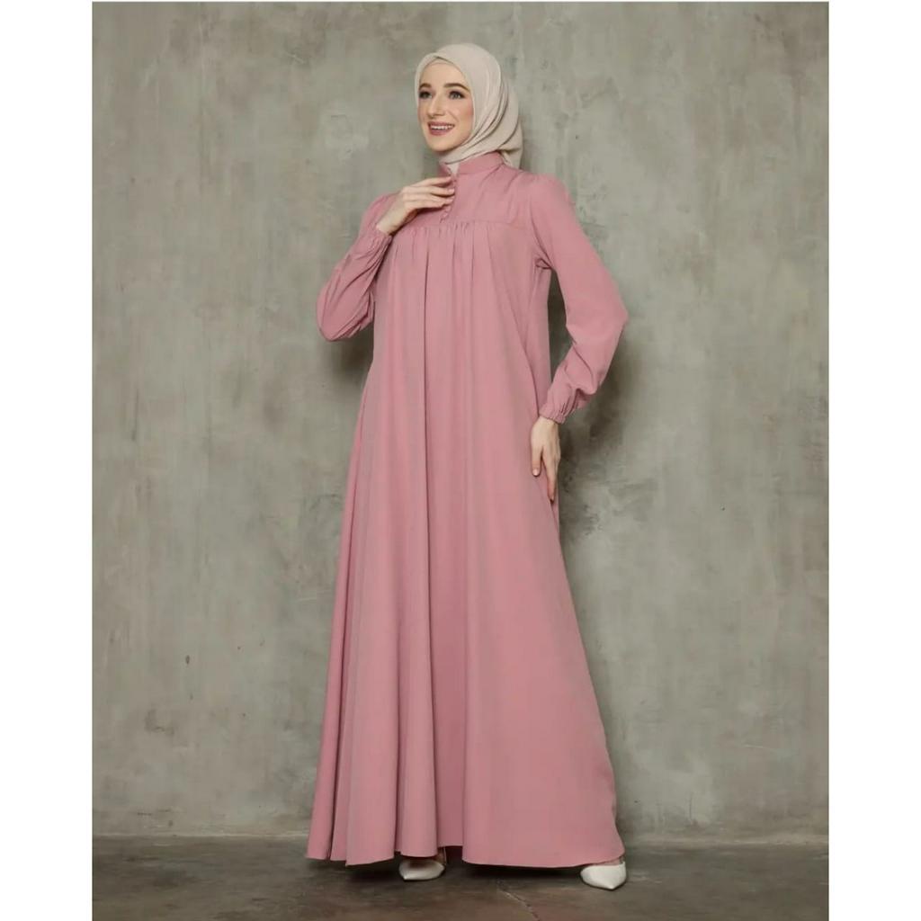 NEW - Azkia Dress - GAMIS POLOS BAHAN TOYOBO | DRESS POLOS MURAH  / Gamis Kondangan BAJU DEWASA MURAH TERBARU 2023