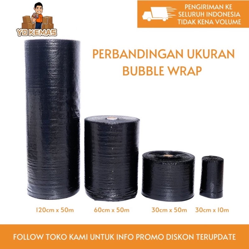 

Bubble Wrap Hitam (120cm x 50m)