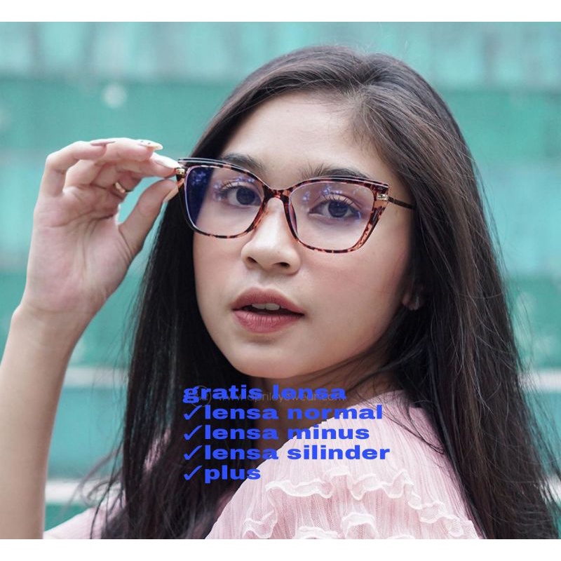 Frame kacamata Cat Eye 9017 | Photocromic | Blueray Minus | bisa request Minus