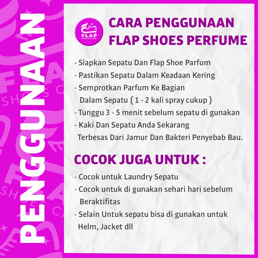 Flap Shoes Care - Parfum Sepatu Anti Bau dan Bakteri Bubble Gum 100mL