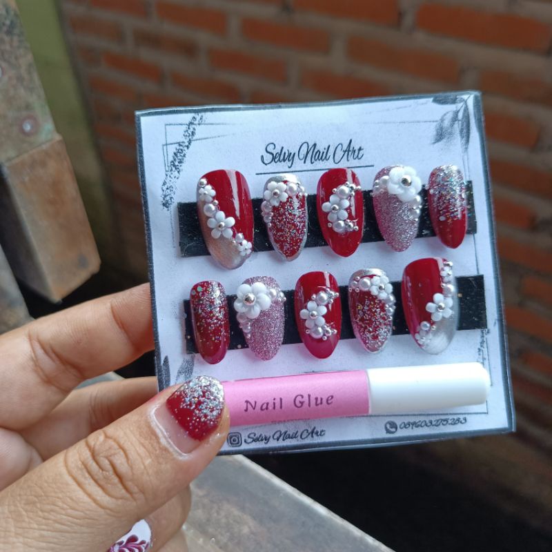 kuku palsu wedding maroon / kupal wedding