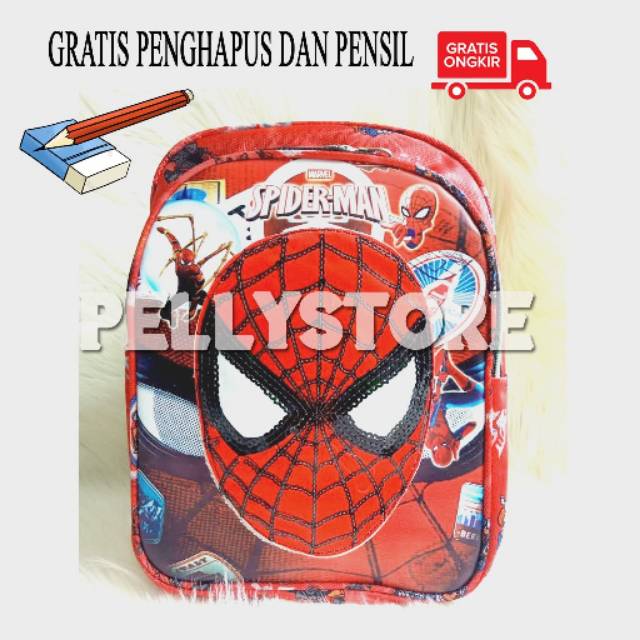 TAS ANAK SPIDERMEN TAS ANAK LAMPU LED TAS ANAK KARAKTER SPIDERMAN