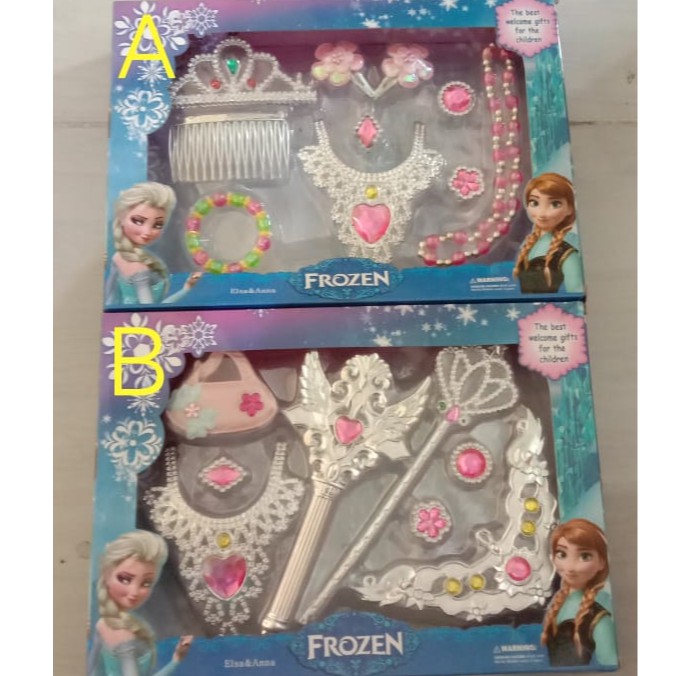 MAINAN SET MAHKOTA PERHIASAN FROZEN MAINAN SET ANAK PEREMPUAN