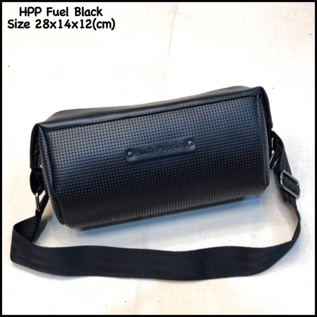 TAS SLEMPANG HUSH PUPPIES FUEL SERIES BLACK HITAM KULIT