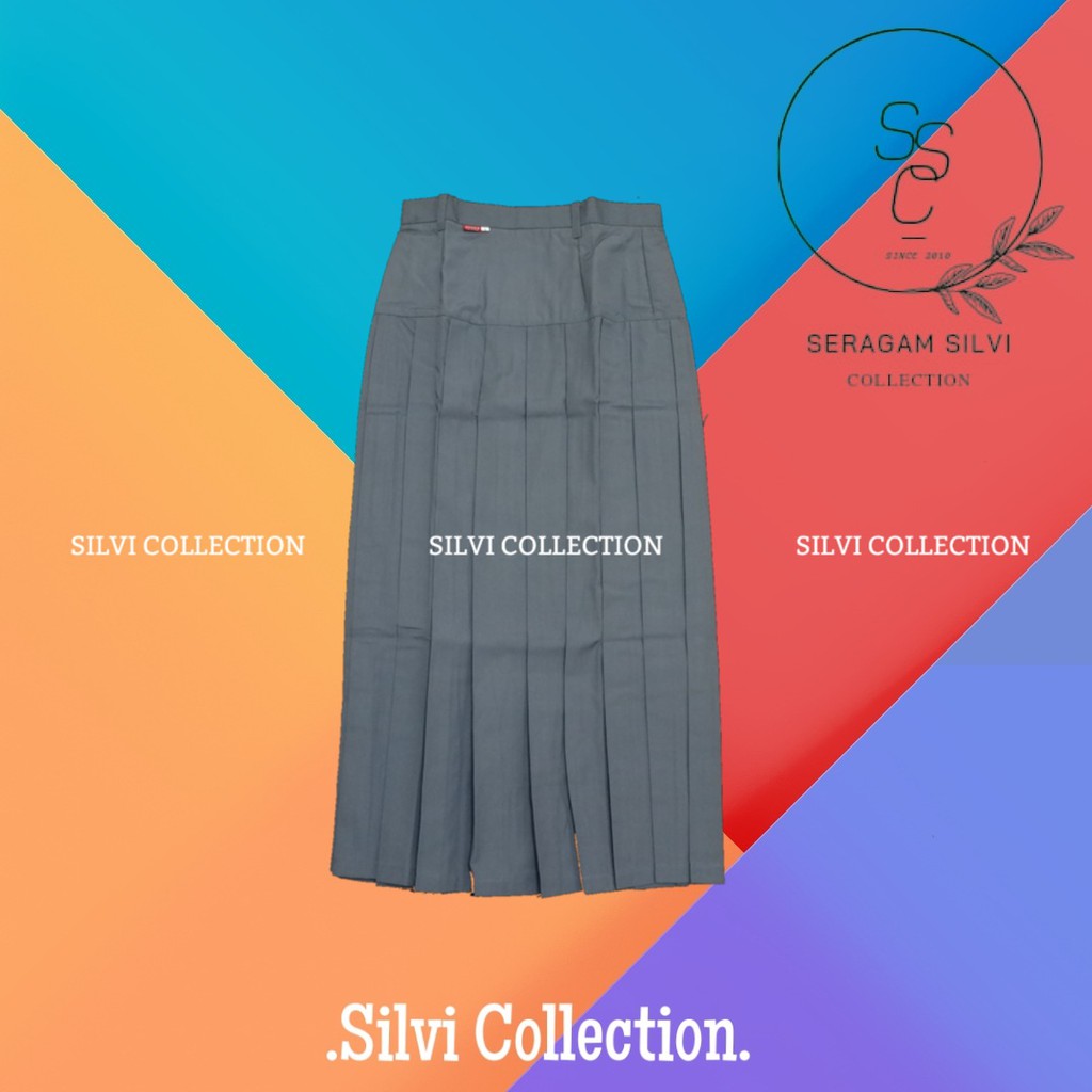 Jual Seragam SMA Rok Panjang Rempel Bawah Pinggang Abu - Seragam ...