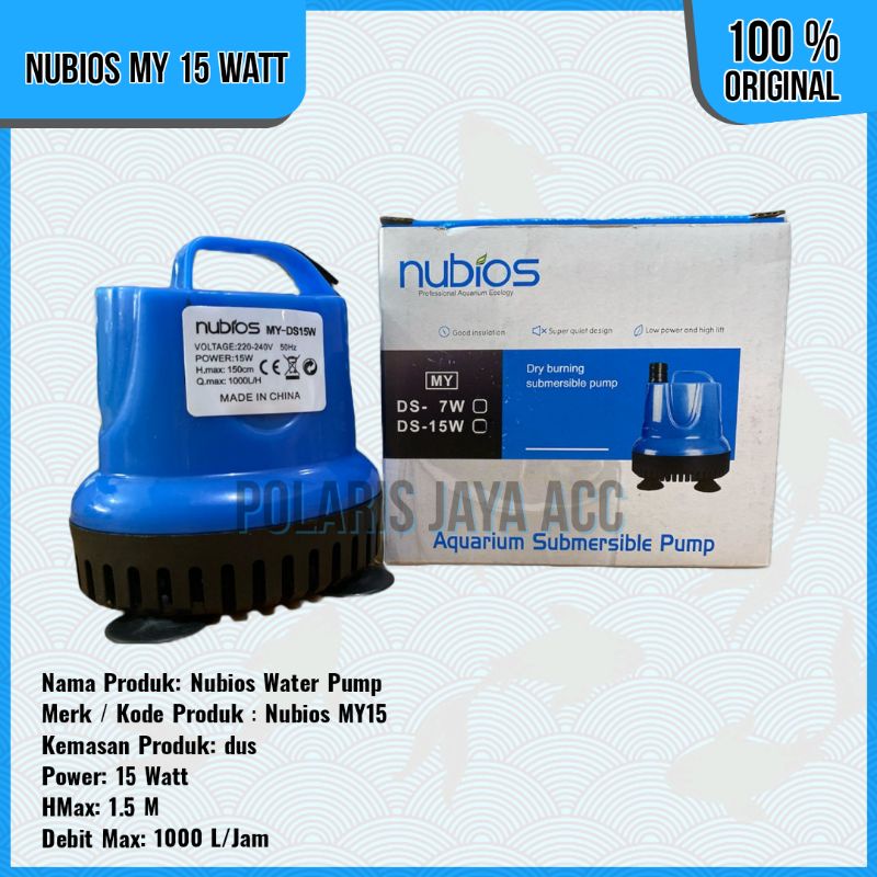 NUBIOS MY15 POMPA AIR CELUP AQUARIUM KOLAM MY 15WATT