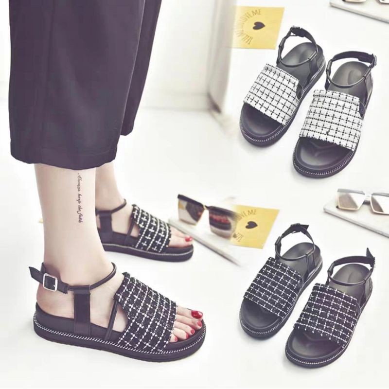 Sendal Wanita - Sandal Wanita Manopo Terbaru 2021 - Wedges Sandal Wanita - Bisa Bayar Di Tempat(cod)