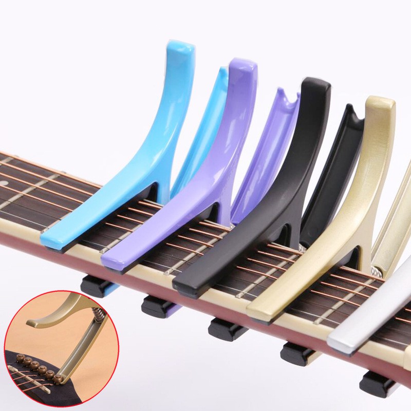 2 IN 1 Capo Gitar Bahan Zinc Alloy Warna-Warni + Pin Penarik