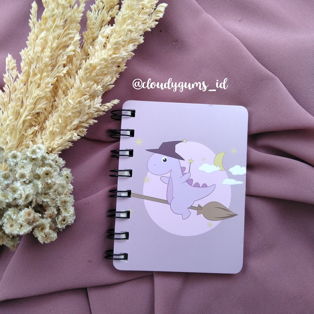 

Dino Spiral Plain Mini Notebook - Aesthetic Stationery Lucu dan Murah