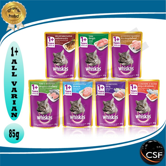 Makanan Kucing basah - WHISKAS Pouch 80gr Adult All Varian