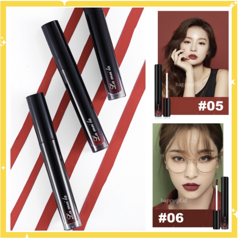 LAMEILA BLACK EDITION Lip Gloss Silky Misty Pelembab Lip Glaze Lipstik Cair LA056 2030