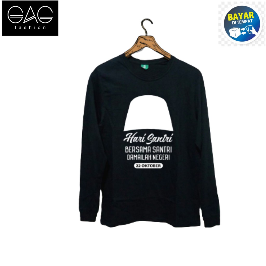 Kaos HARI SANTRI// Baju Distro Santri Salafy/KD088 Kaos Pria/Wanita