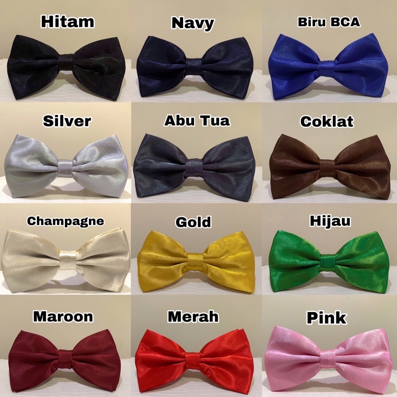 Dasi Kupu Polos Pria Dewasa Bowtie Kupu-Kupu Bow Tie Dasi Pita Kupu Kupu