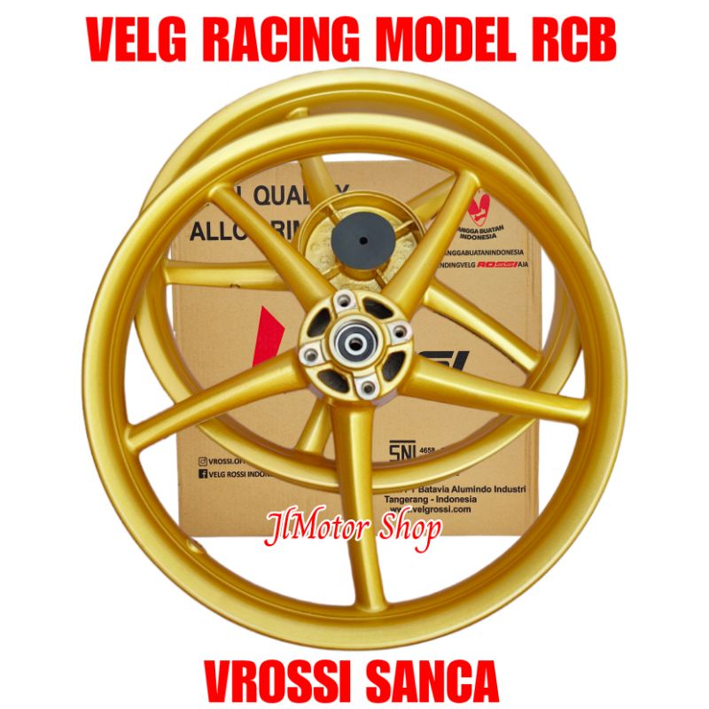 VELG RACING MODEL RCB RXKING JUPITER Z Z1 MX MX NEW MXKING 150 NEW VIXION NVA NVL SATRIA FU SONIC 150 VEGA R RR ZR F1ZR RX KING RXK SCORPIO BEAT VARIO 110 SCOOPY GENIO SPACY PALANG 5 RING 17 + BAN DONAT VROSSI SANCA SET DEPAN BELAKANG