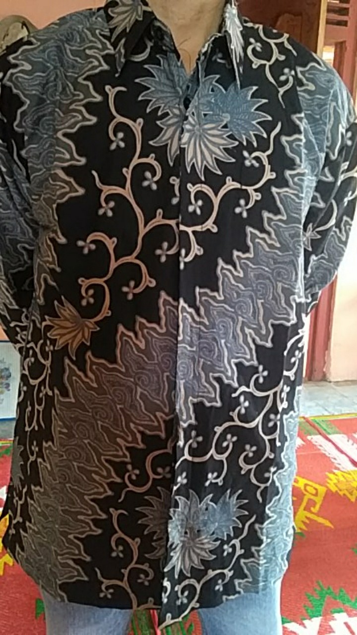 Batik Pria Lengan Panjang Lapis Furing Asli Solo Grendo Irengan