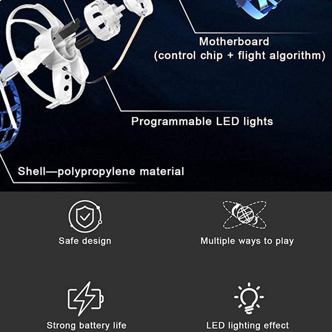 ➮ Flying Nova Boomerang Spinner Bola Terbang Drone Flying Ball Flying Nova Pro UFO Ball Drone LED Gy