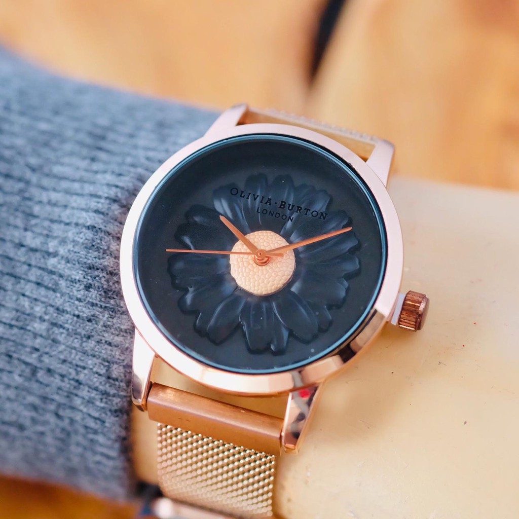 Jam Tangan Wanita Cewek Analog Olivia Burton Super Tali Rantai Magnet
