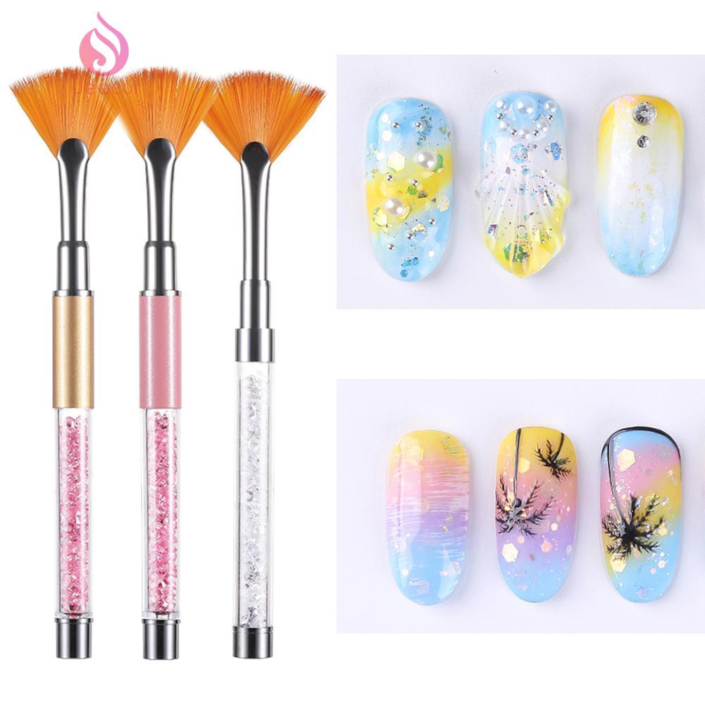 Jea Fan Shaped Nail Brush Acrylic Painting Drawing Pen Manicure Nail Art Tool Shopee Indonesia