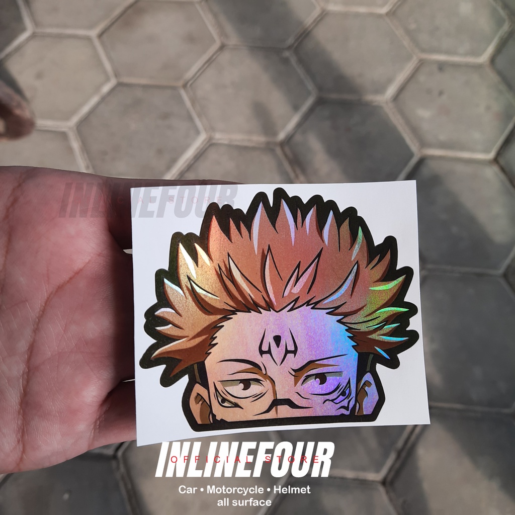 

STICKER STIKER HOLOGRAM ANIME JEPANG - JUJUTSU KAISEN SUKUNA - UNTUK LAPTOP CASE HP KOPER 8CM