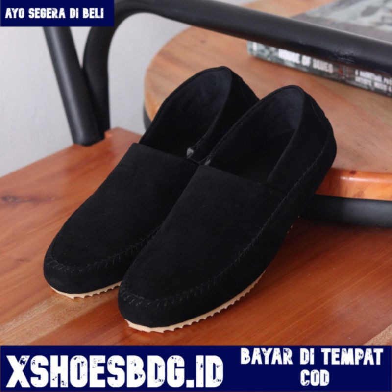 Sepatu Pria Casual Slip On Fhasion Formal Kulit Suede Kerja Kondangan