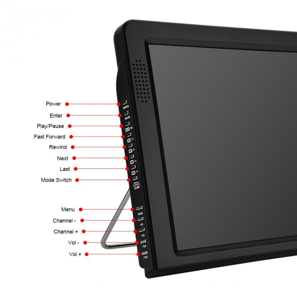 Portable TV Monitor 11.6 Inch DVB-T2 Sudah digital tanpa STB Bisa tangkap siaran Digital TV Box mobil car travel ringan  12 Inch LED HD Digital Player AC3 DVB-T T2 ATSC Digital Analog Television Portable Mini Small Car TV MP4 Monitor