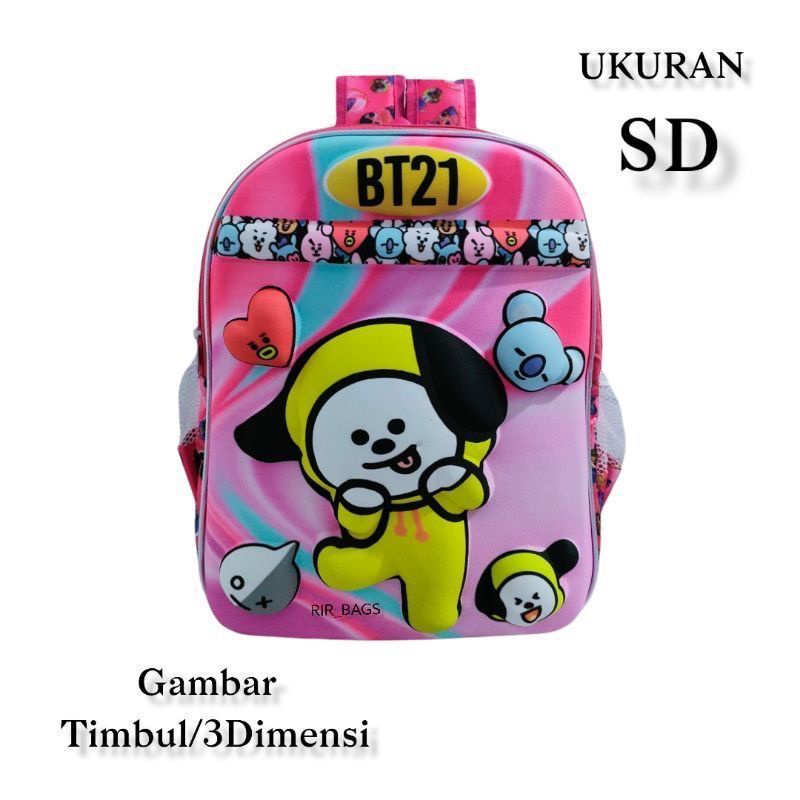 PDF tas sekolah anak perempuan gambar 3D tas import tas ransel embos gambar timbul tas punggung