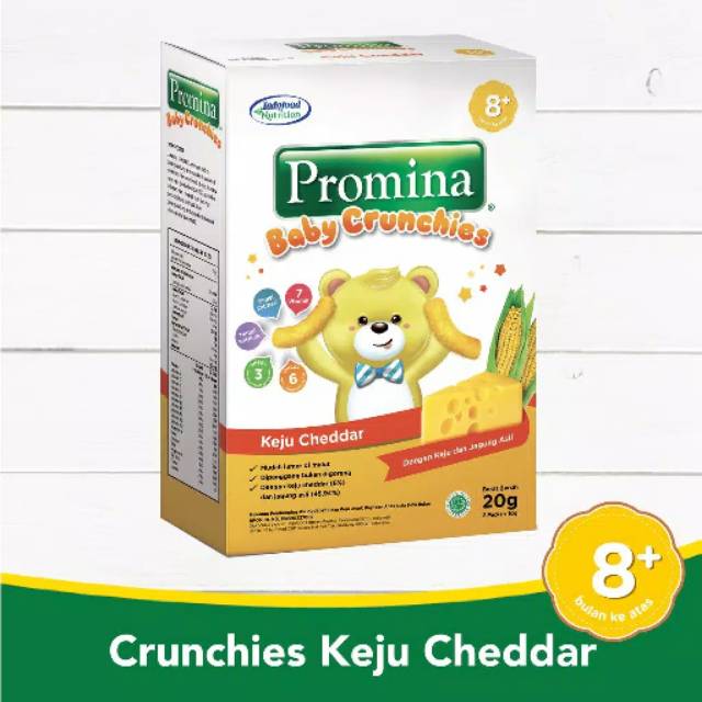 Promina Baby Crunchies Keju Cheddar/ Rumput laut/ Krim ayam brokoli MPASI Biskuit Anak 8+ bln 20 gr