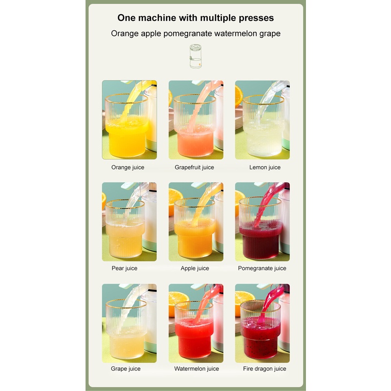 blender juicer portable usb 360/Juicer Buah Nirkabel Isi Ulang Pembuat Jus Listrik Mini 400ML Pencampur Portabel Pemeras Tekanan USB Pemisah Pengisi Daya Mesin Cangkir Pembuat Jus Rumah Tangga