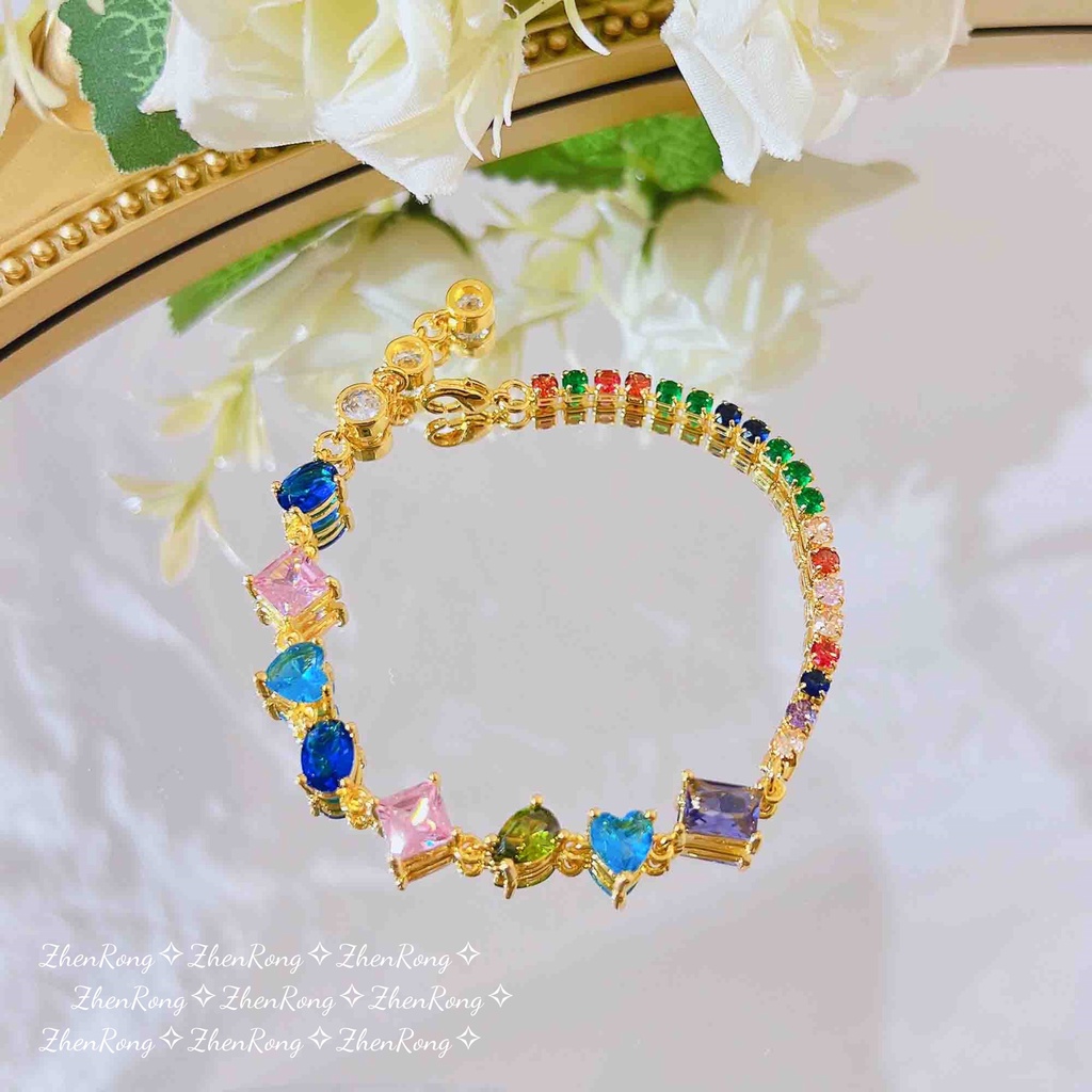 Goldkingdom Fashion Perhiasan Emas Asli Kadar 375 Bangkok Aksesoris Ready Stock Bintang Penuh Permata Kalung Perempuan Cahaya Mewah Choker Berbentuk Y Klavikula Rantai Permen Bor Jahitan Gelang