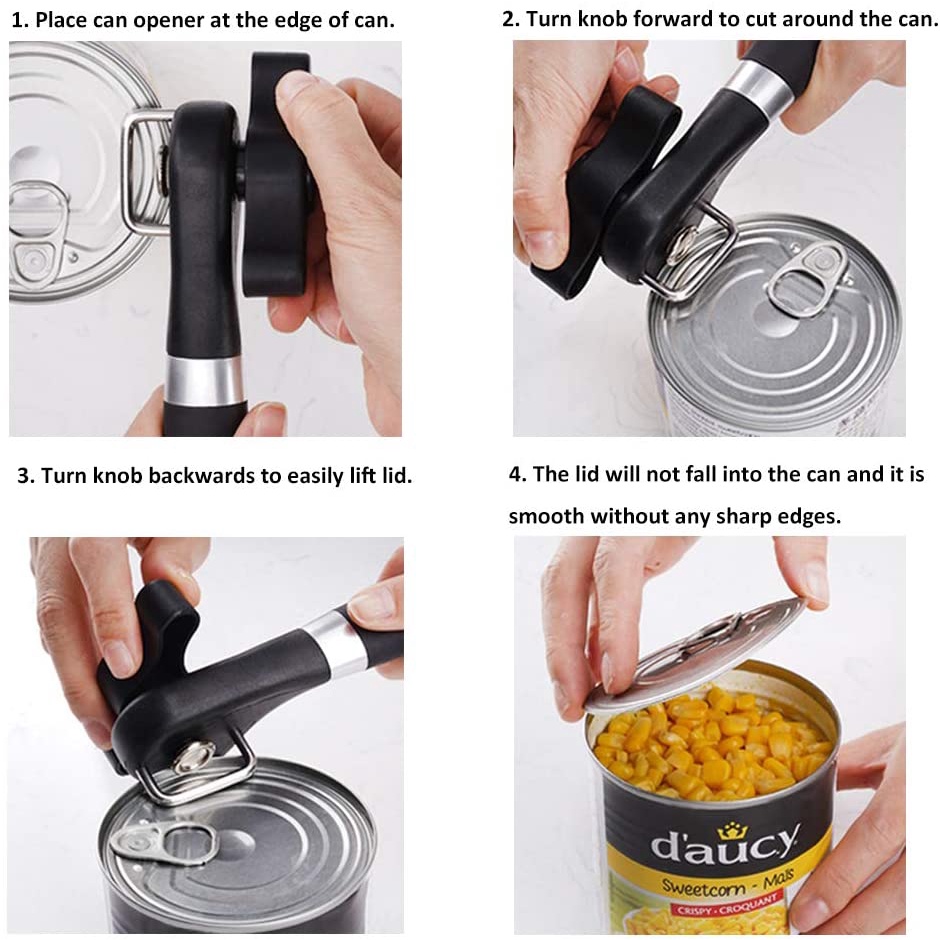 Pembuka Kaleng Can Opener Safety Alat Side Cut Aman Stainless Sealed Susu Makanan Tutup P007