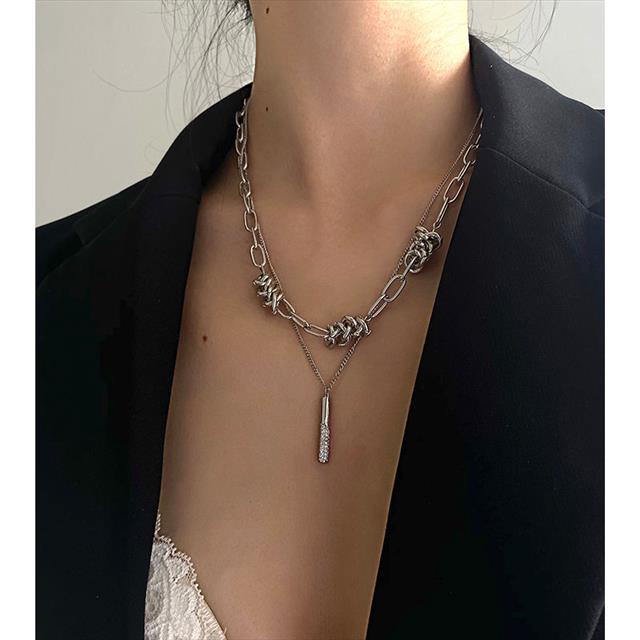 Eropa dan Amerika gadis panas double layer twin kalung wanita musim panas kalung pria fashion in hip