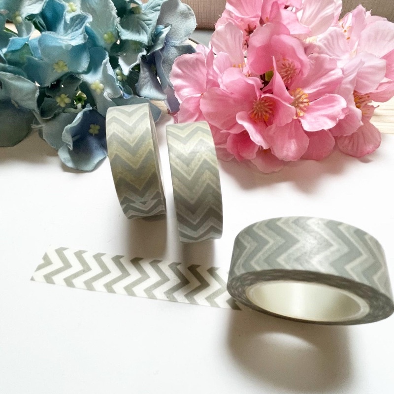 

Washimoshi Masking Washi Tape Grey Chevron Design (10 meter)