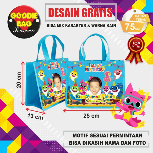 

Tas ultah / tas souvenir ultah / goodie bag custom