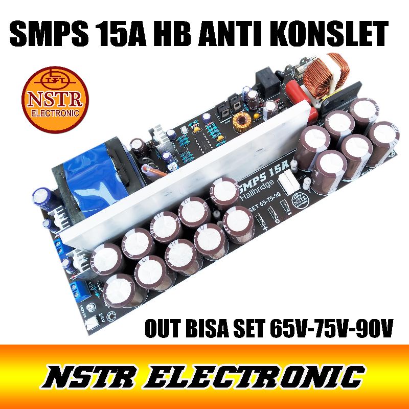 Smps Halrbridge 15 amper 1.5kva 75v plus extra bias untuk class d