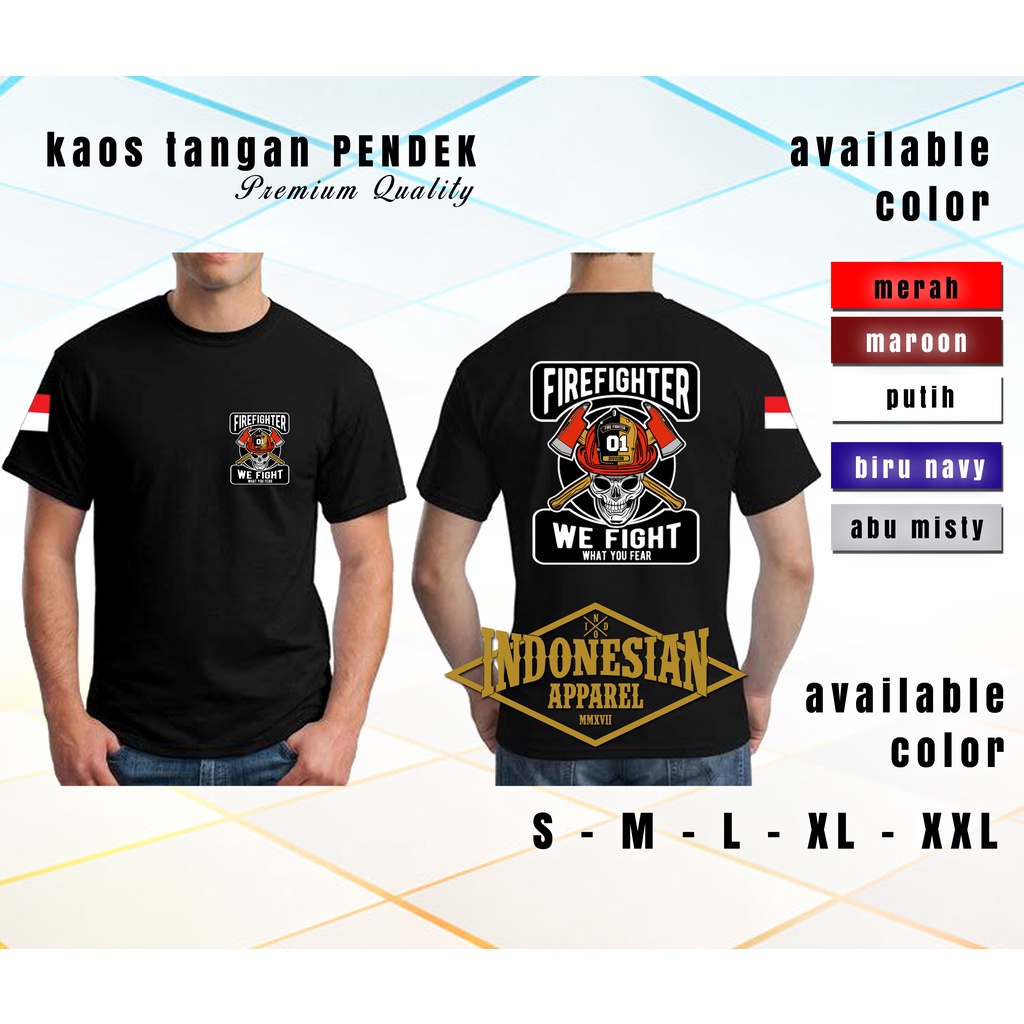 Kaos Fire Fighter Tshirt Pria Distro