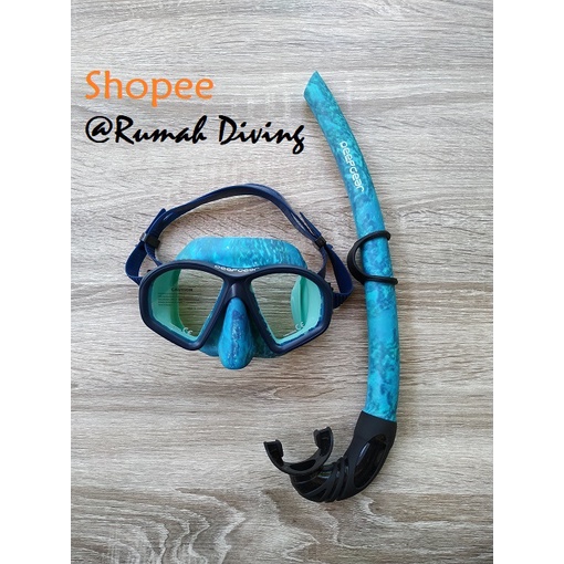 Kacamata Masker Deepgear Low Volume Camouflage Freedive Spearfishing Snorkeling Diving Swimming Rena