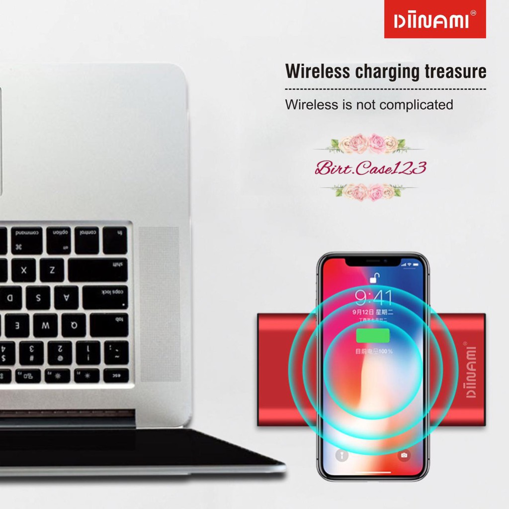 Powerbank diinami Y17W real 10000MAH + wireless charger power bank BC1365