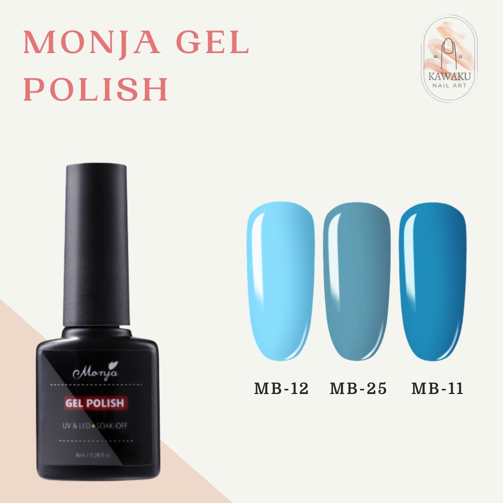 Monja 8 ML 30 Colors Plastic Bottle Pure Color UV LED Nail Gel Polish