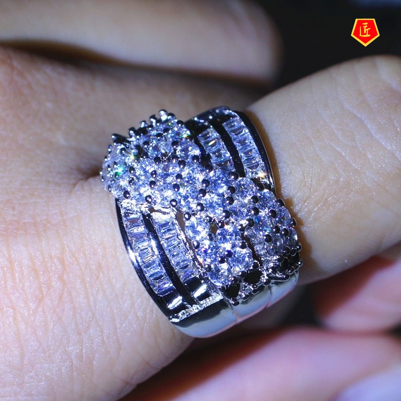 [Ready Stock]Creative Personality Full Diamond Ring