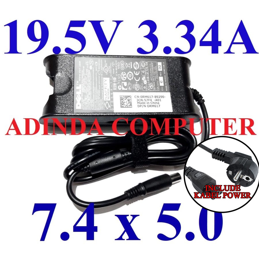 Adaptor Charger Dell Inspiron 14R N4050 N4040 N4110 M4040 M4110 3330 3340 3440 3450 3540 6430U ORI Tulang