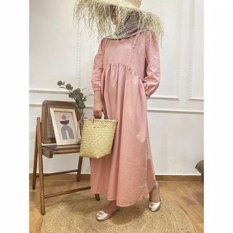 LUCIU TUNIK/TUNIK WANITA/DRESS CURVE/SEIKA MIDI DRESS