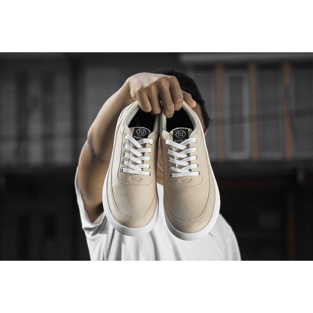 DEDRICK CREAM NAZ - Sepatu Sneakers Pria Casual Unisex Original