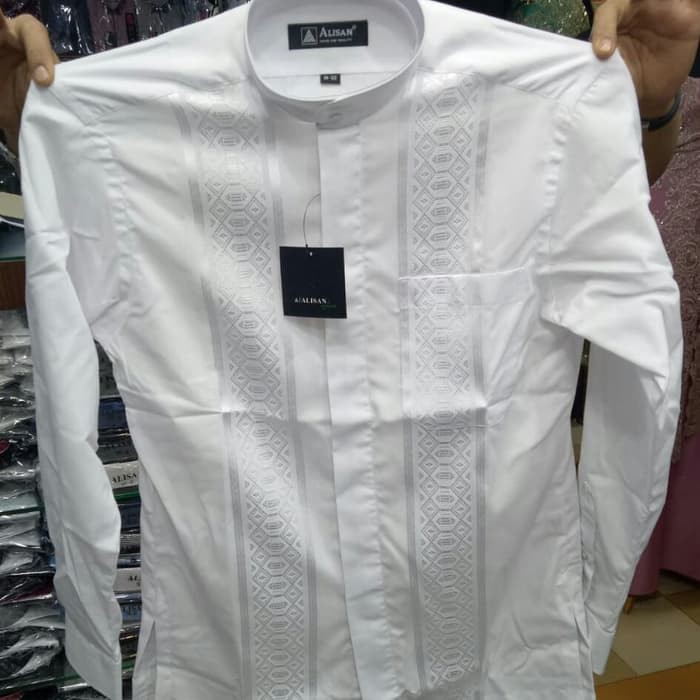 kemeja alisan koko Bordir reguler fit KEMKO - Putih akk1360
