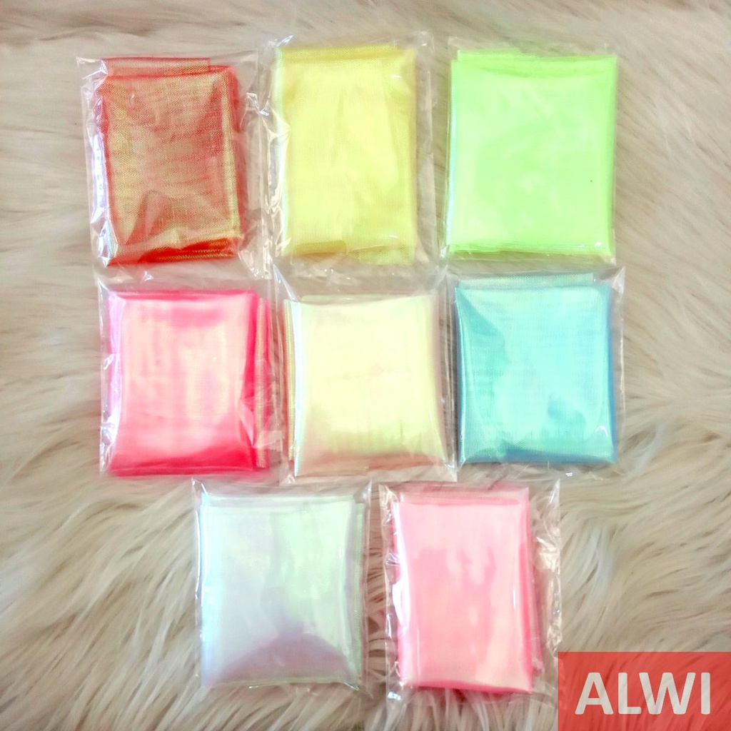 Kain Sutra 25x25cm Untuk Sabiki / Egi / Assist / Apollo ~ Kain Bulu Kaca, Manik, Kilat, Pelangi