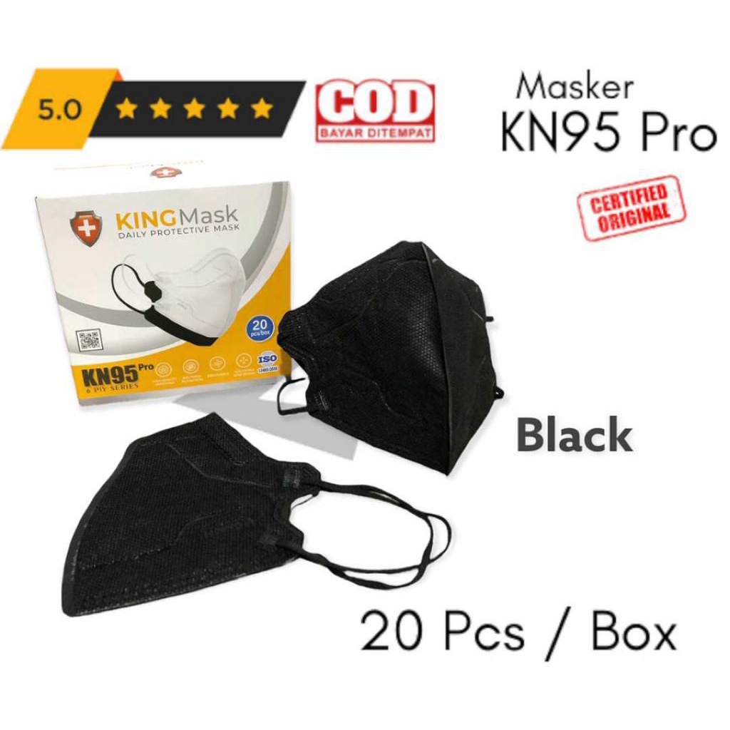 Masker KING MASK KN95 PRO / KF94 PRO 6ply model AER PRO isi 20pcs