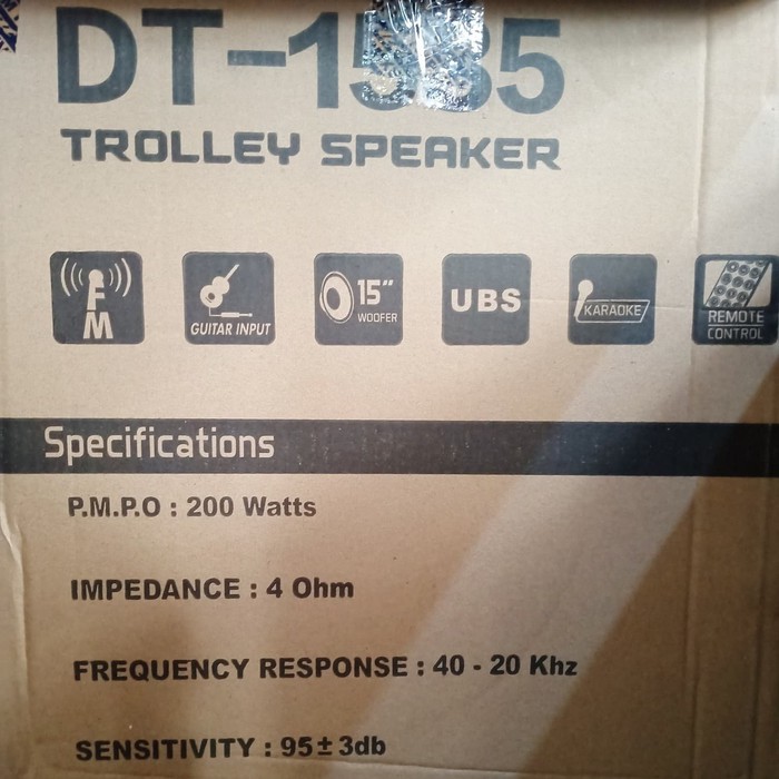 DAT DT 1535 SPEAKER AKTIF 15 INCH TROLLEY PORTABLE