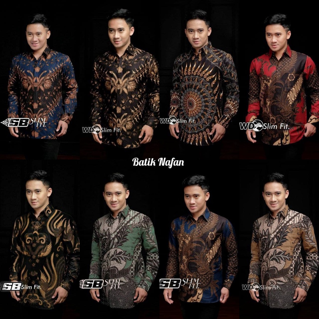 Batik Pria Lengan Panjang BATIK AZMIL HRB026 motif KERATONAN Kode 002 size M L XL XXL Reguler